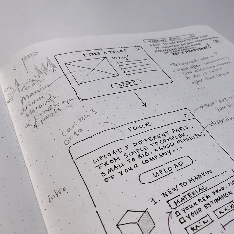 Low fidelity wireframes onboarding